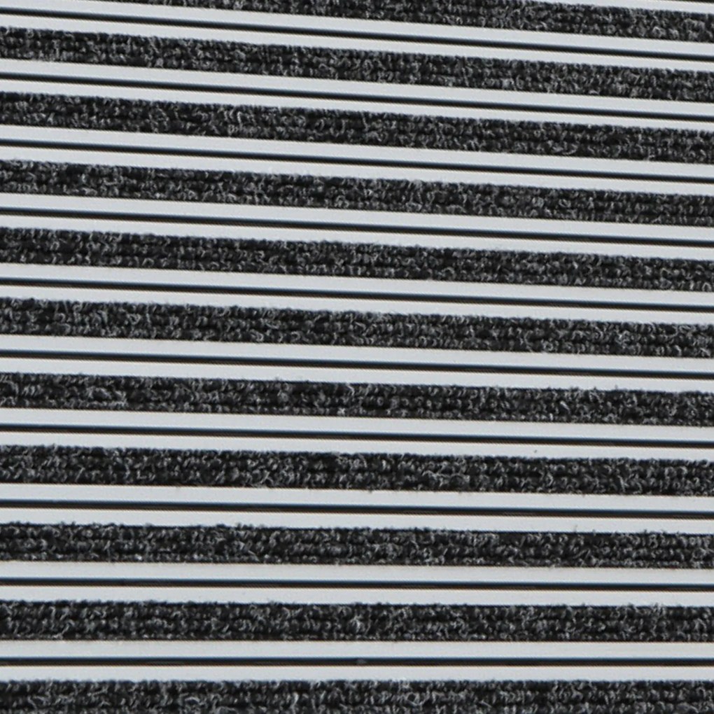 Aluminiowa mata czyszcząca z wkładem dywanowym i listwą najazdową, 180 x 120 cm, czarna