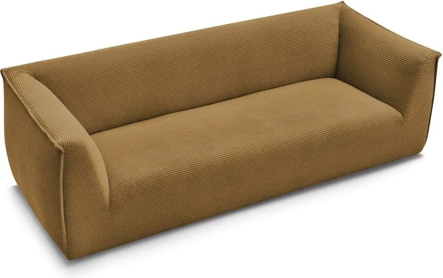 Musztardowa sztruksowa sofa 242 cm Giorgia – Bobochic Paris