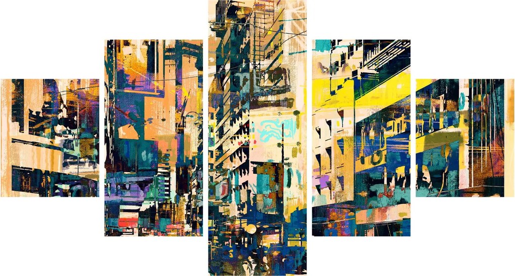 Obraz malowanej abstrakcji (125x70 cm)