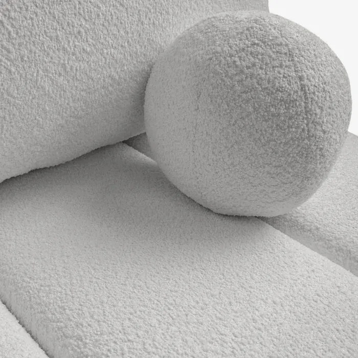 Sofa z Funkcją Spania SARIA Szara Boucle Nowoczesna