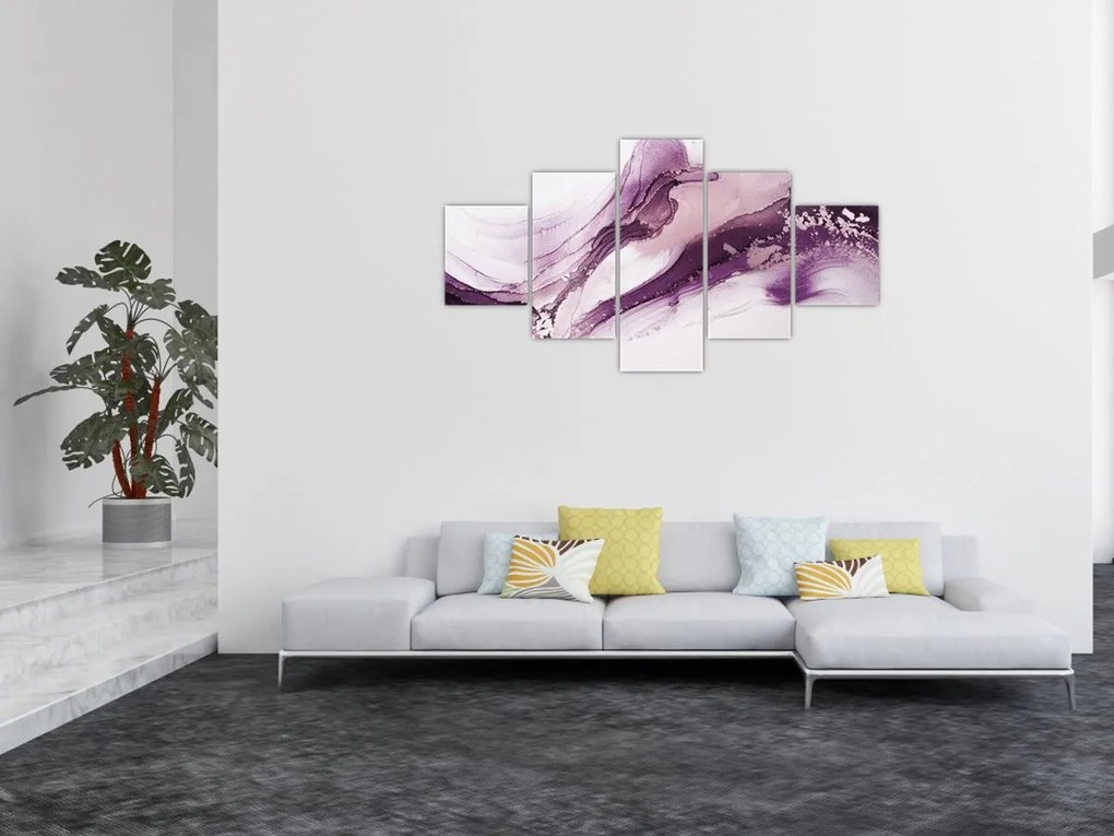 Obraz - Fioletowy płyn artystyczny (125x70 cm)