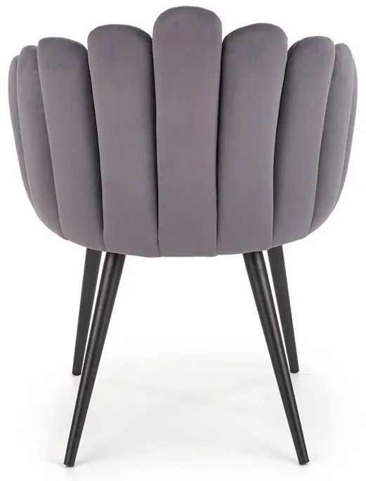 Szare eleganckie tapicerowane krzesło glamour S7-K07