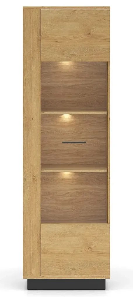 Witryna BRONX 1D 60cm dąb/czarna ML MEBLE
