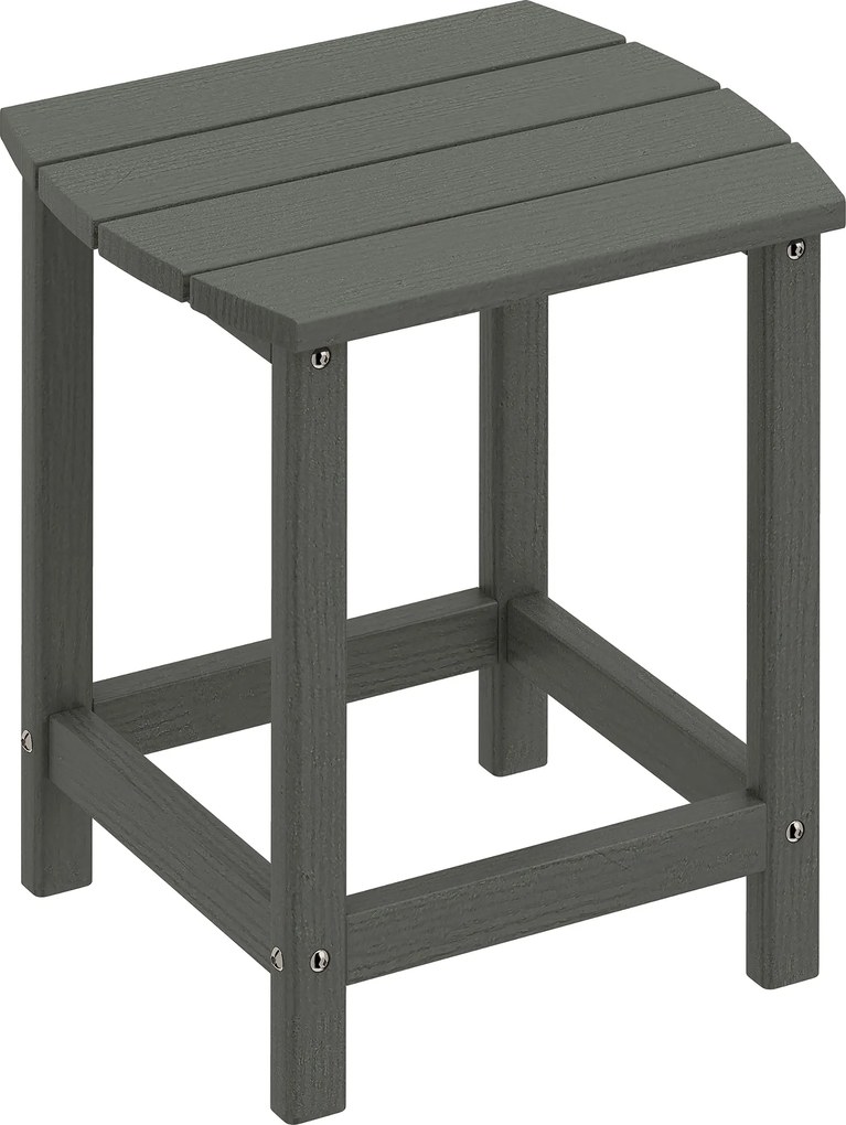 Outsunny Stolik ogrodowy, wodoodporny stolik balkonowy z HDPE, stolik jadalniany na zewnątrz, stolik campingowy do ogrodu, na taras, na balkon, 48 x 37 x 46 cm, szary | Aosom PL