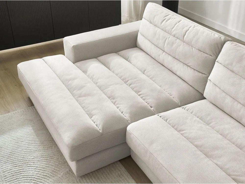 Beżowy aksamitny narożnik (lewostronny/z szezlongiem) Sierra – Bobochic Paris