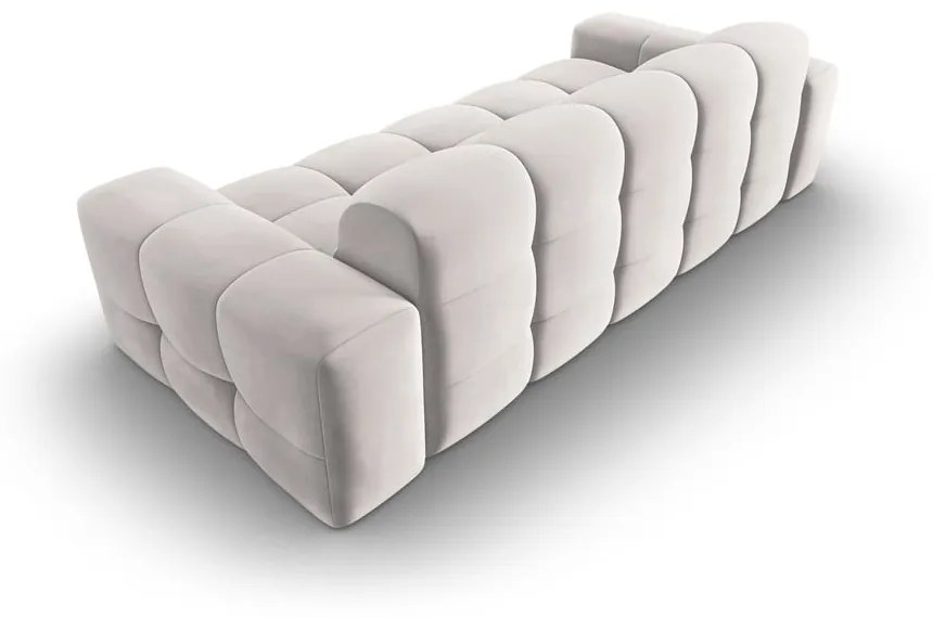 Jasnoszara aksamitna sofa 222 cm Kendal – Micadoni Home