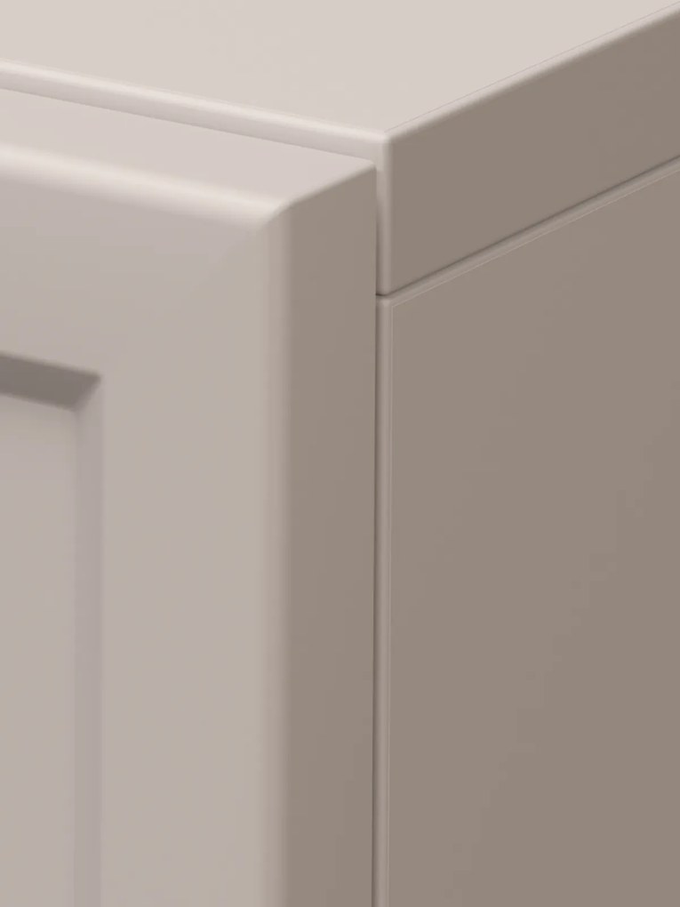 Komoda Lorini 200 cm czterodrzwiowa - kaszmir / czarne uchwyty T-bar