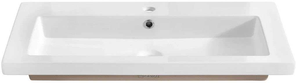 Prostokątna umywalka ceramiczna Defires 100 CM - Biała