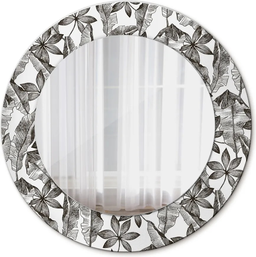 Lustro dekoracyjne okrągłe Liście tropikalne