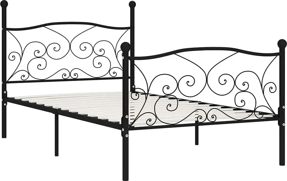 Czarne metalowe łóżko rustykalne 90x200 cm N2-N63