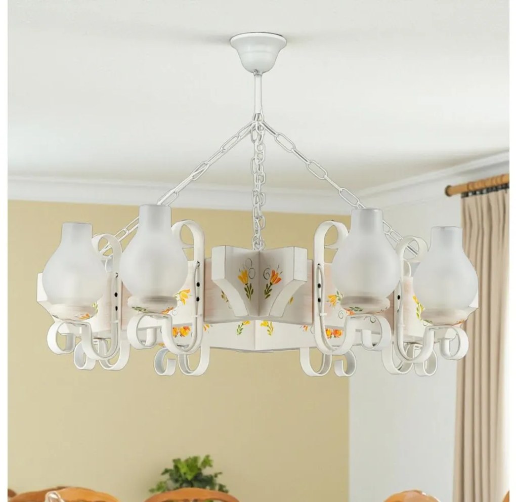 Brilagi - Żyrandol na łańcuchu QUEEN 8xE14/40W/230V buk/kremowy