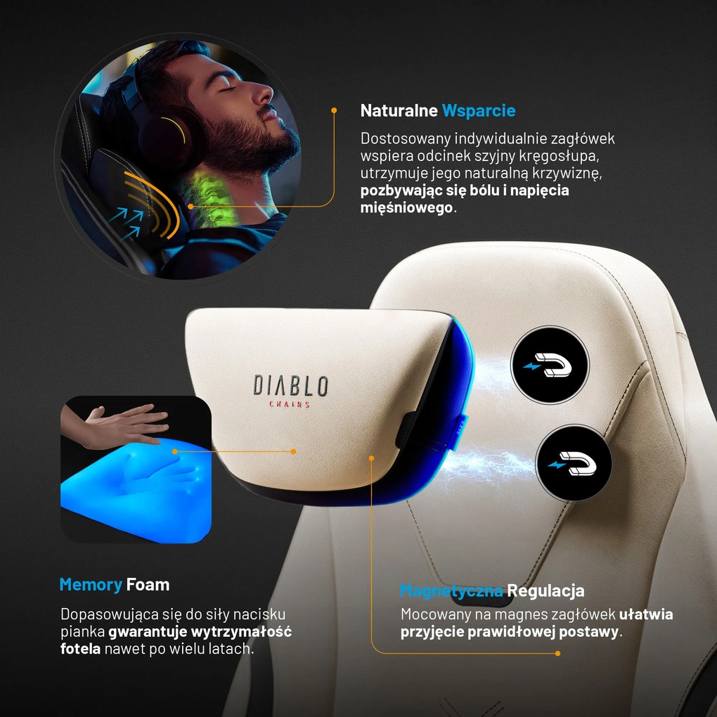 Fotel Gamingowy Diablo X.Eye Prime, Normal Size, Desert Storm