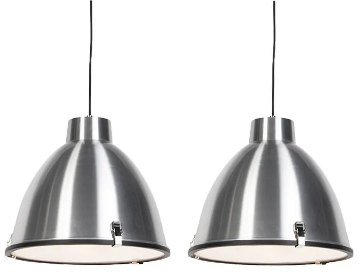 Zestaw 2 lamp wiszących aluminiowych 38 cm ściemnianych - AnterosPrzemysłowy Oswietlenie wewnetrzne