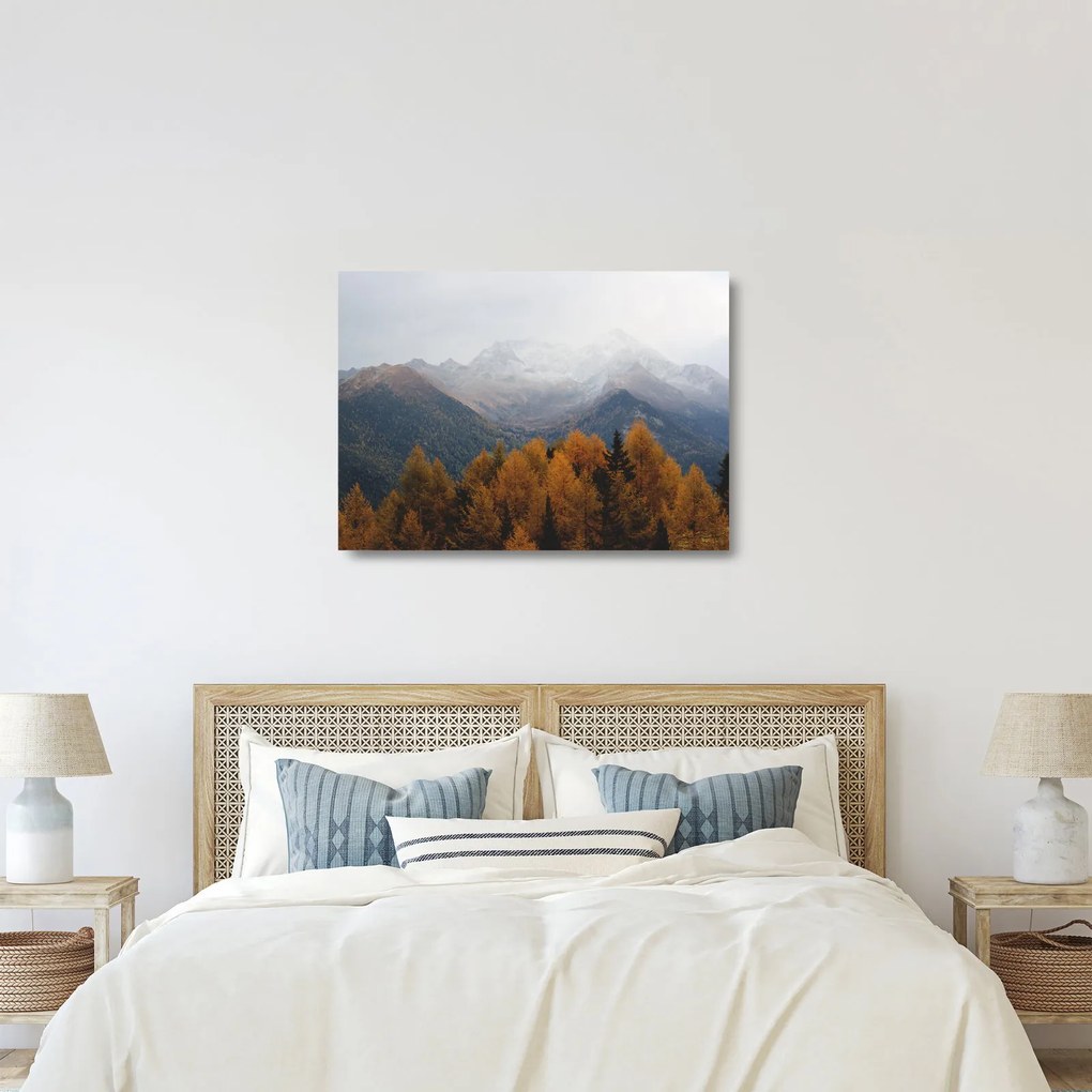 Obraz na szkle - Widok na grzbiety górskie (70x50 cm)