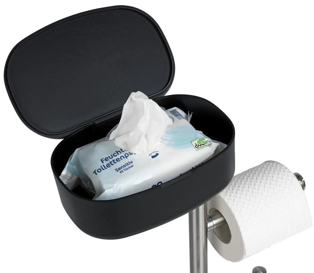 Stojak na papier i szczotkę wc z półką i koszem RIVAZZA, 4w1, WENKO