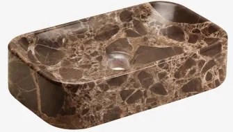 Umywalka Z Naturalnego Kamienia Francesca Brązowy Marmur Emperador & 50 X 30 Cm - Sklum