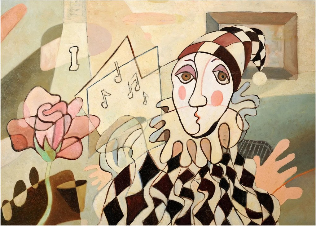 Obraz - Kubizm - harlequin and rose (70x50 cm)