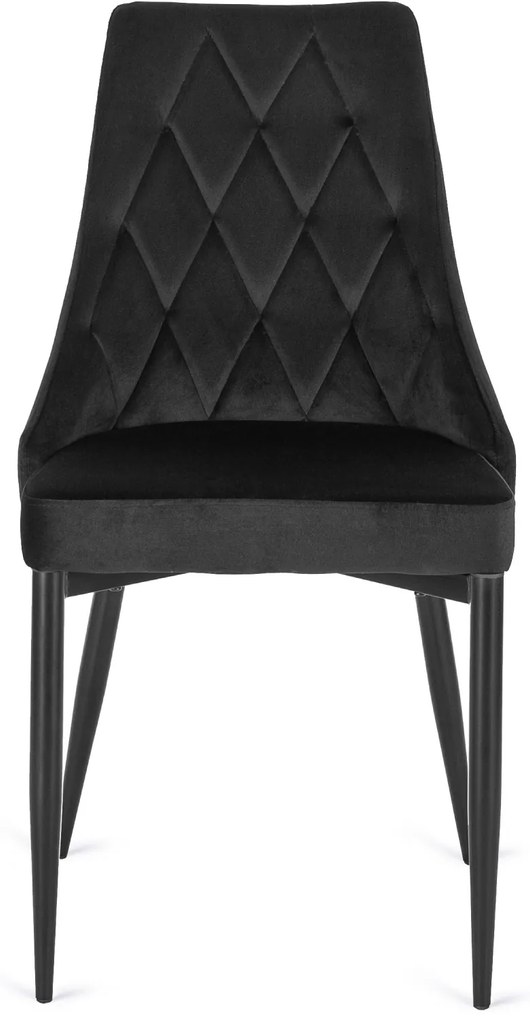 Zestaw Stół Okrągły LINO 100 cm Orzech/Czarny i 4 Krzesła Tapicerowane do Salonu CORK Czarne Welurowe Nowoczesne Loft