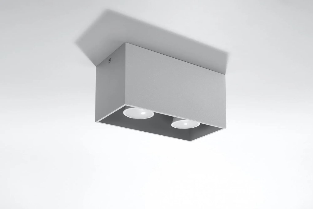 Szary geometryczny plafon LED - EX509-Lenobri
