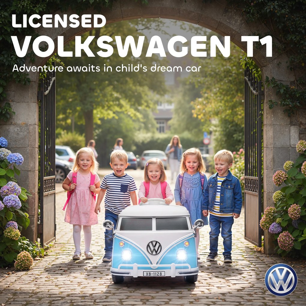 AIYAPLAY Dziecięcy samochód elektryczny, 12V pojazd dziecięcy z MP3, podwójnym silnikiem, klaksonem, miękki start, 89x49x41,5 cm, niebieski