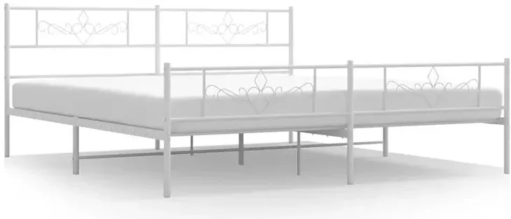 Białe metalowe łóżko rustykalne 200x200 cm N9-K70
