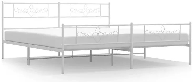 Białe metalowe łóżko rustykalne 200x200 cm - Radina