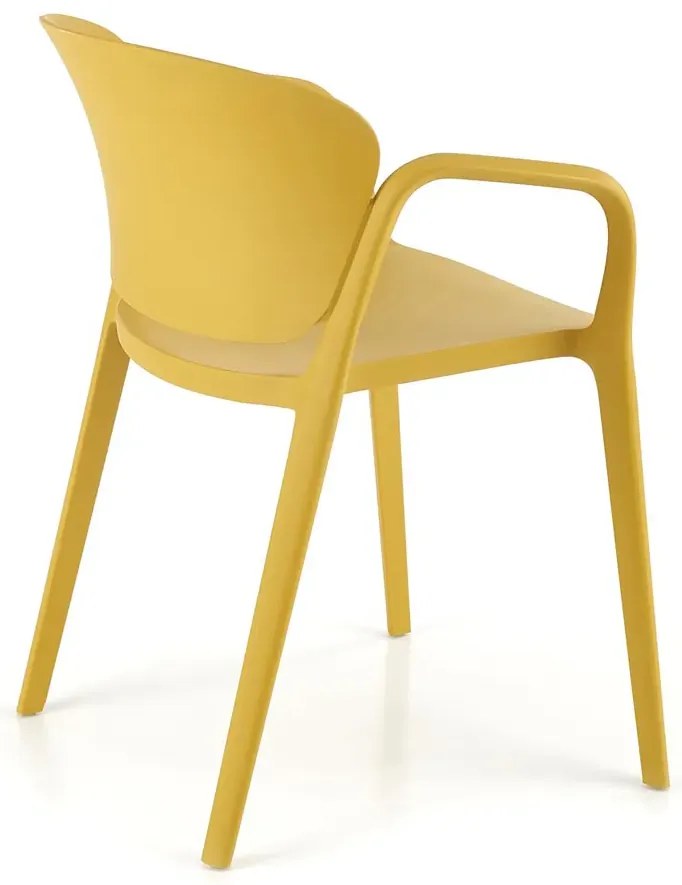 Musztardowe minimalistyczne krzesło tarasowe, ogrodowe H4-Z34