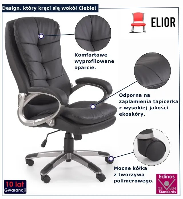 Gabinetowy czarny fotel obrotowy G2-A97
