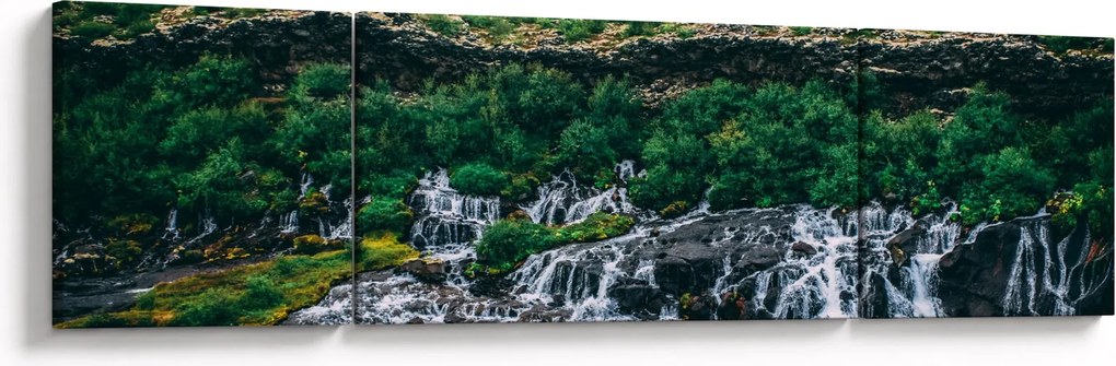 Obraz wodospadów w przyrodzie (170x50 cm)