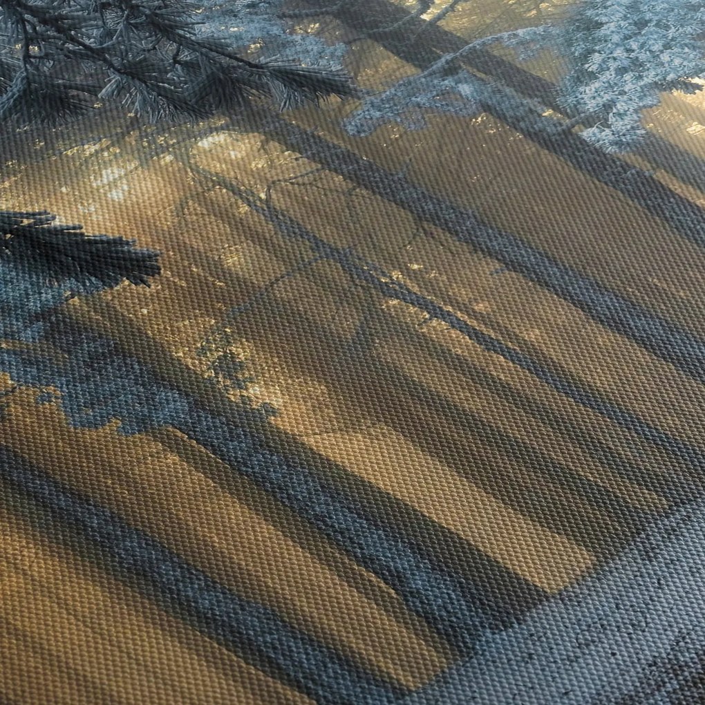 Obraz zaśnieżonego lasu (125x70 cm)
