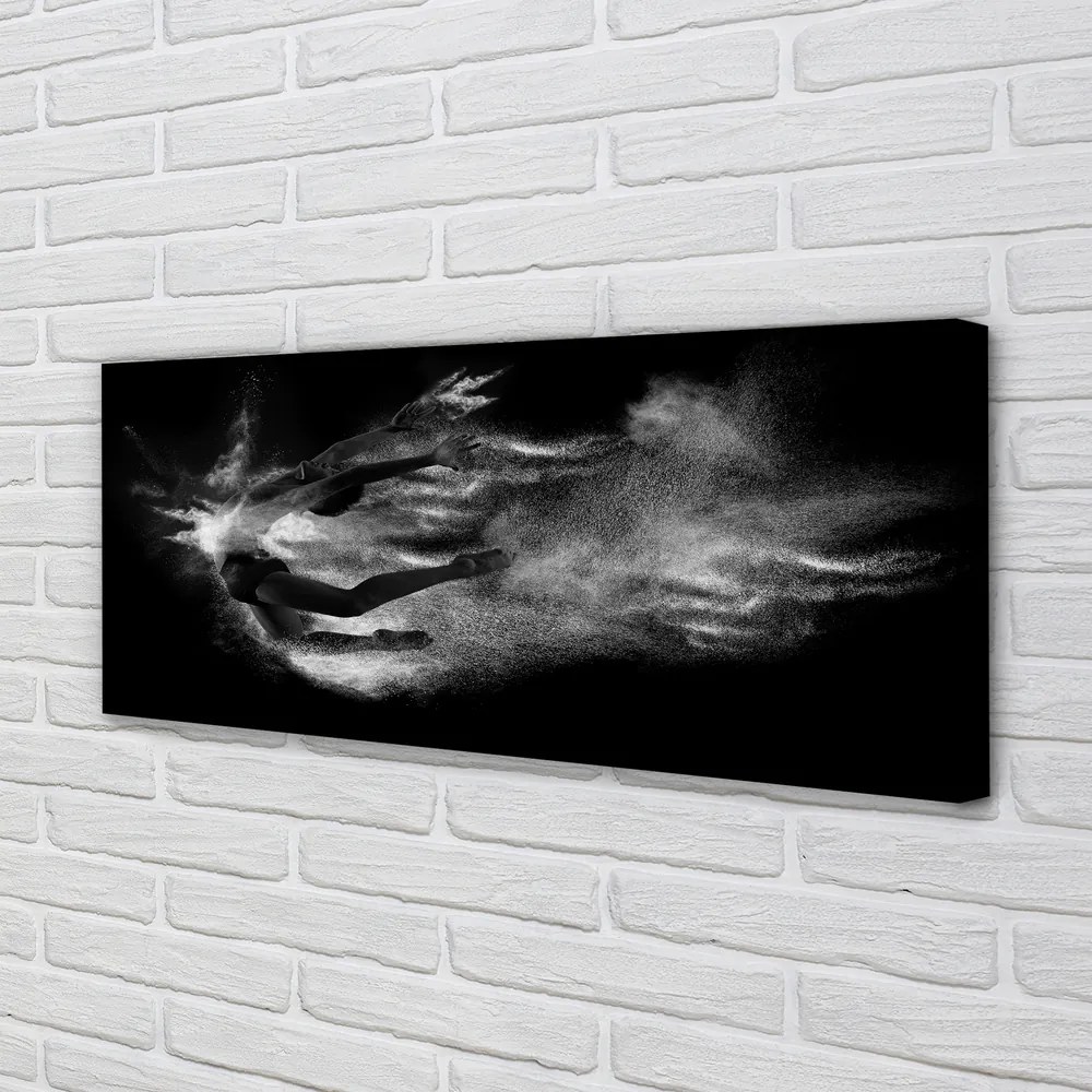 Obraz na płótnie Baletnica w Dymie na Szarym Tle