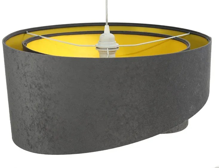 Grafitowo-żółta asymetryczna lampa wisząca - 3X EX991 S7-P54