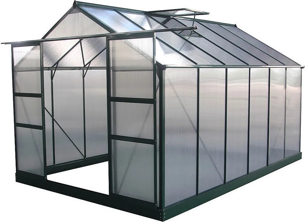 Szklarnia ogrodowa z poliwęglanu "Dahlia" kolor zielony świerkowy 9,24 m²