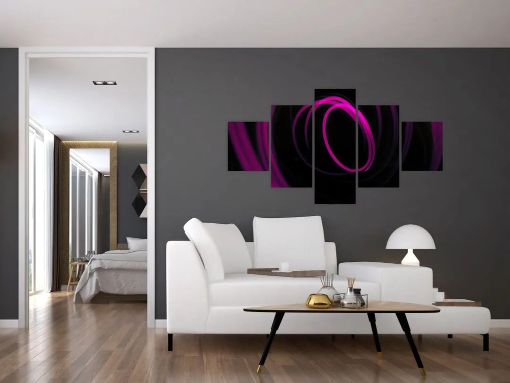 Obraz - fioletowe kresek (125x70 cm)