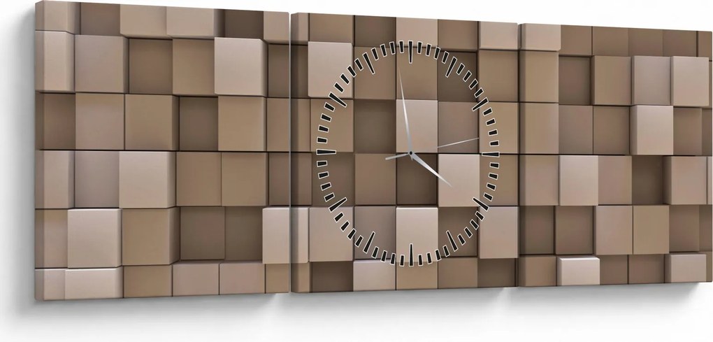 Obraz - Beżowe kostki (z zegarem) (90x30 cm)