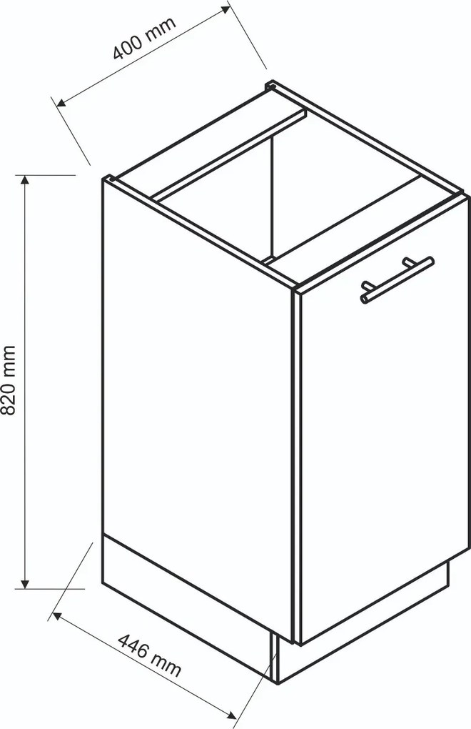 Szafka kuchenna stojąca 40 CLARA D40 P/L dąb STOLKAR