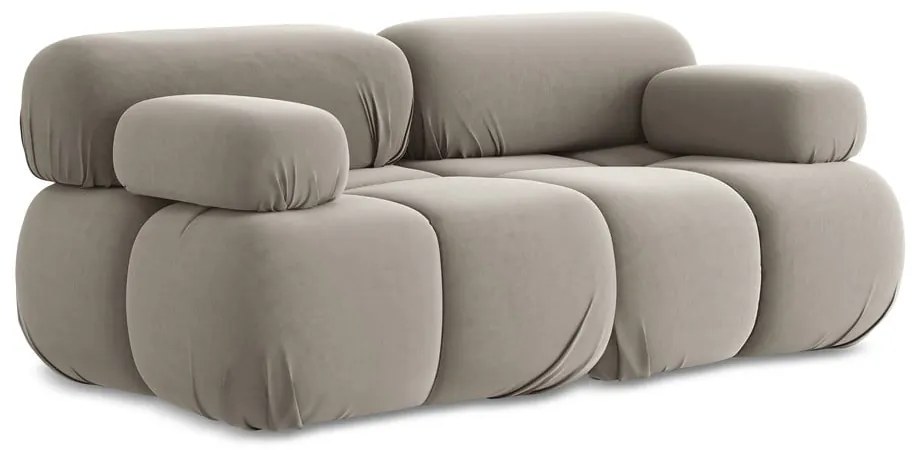 Beżowa aksamitna sofa modułowa 190 cm Lokua – Makamii