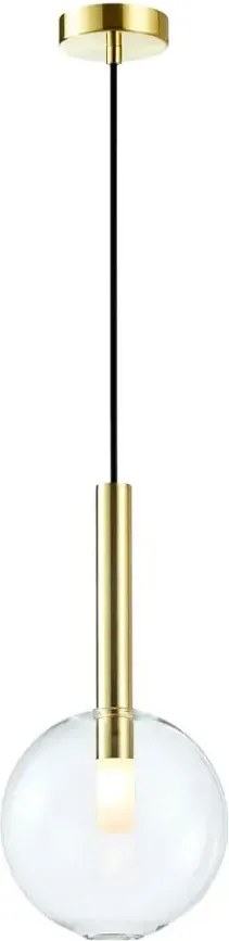 Złota lampa wisząca ze szklanym kloszem - K575- Z9-S09