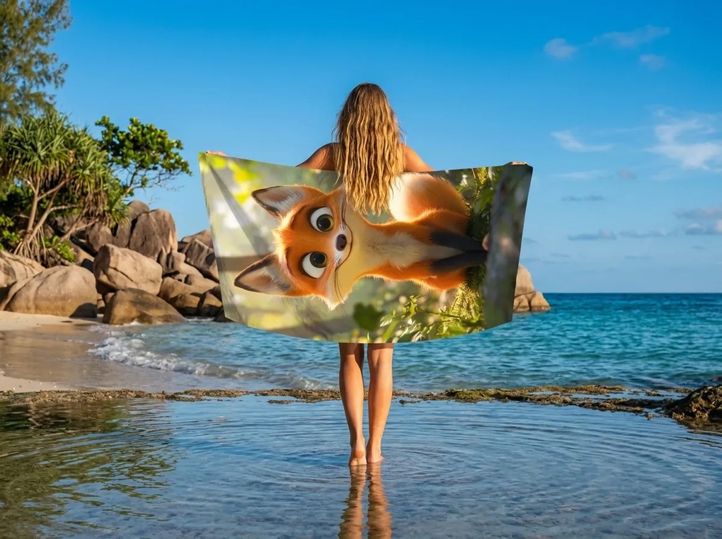 Szybkoschnący ręcznik plażowy VULPINA kolorowy 70 x 140 cm, 100% mikrofibra
