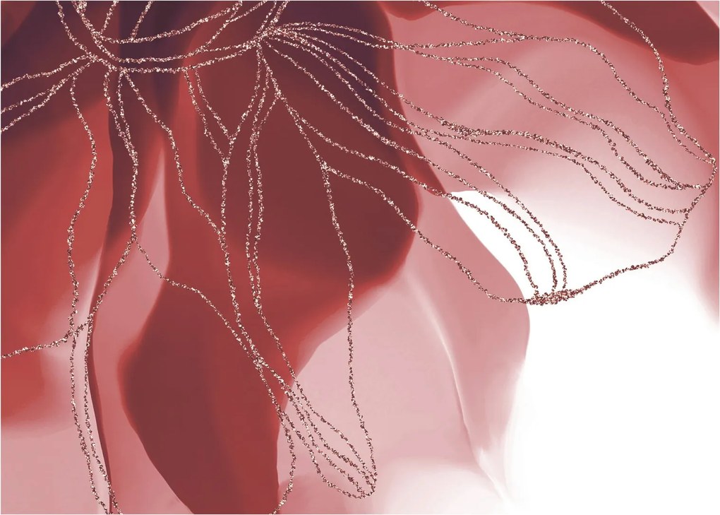 Obraz na szkle - Czerwony abstrakcyjny kwiat N⁰1 (70x50 cm)