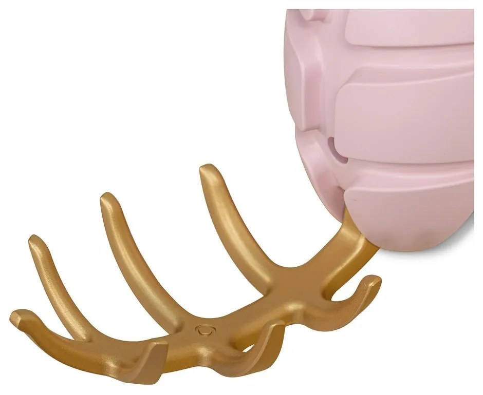 Jasnoróżowy/w kolorze złota ścienny plastikowy haczyk Bug – Spinder Design