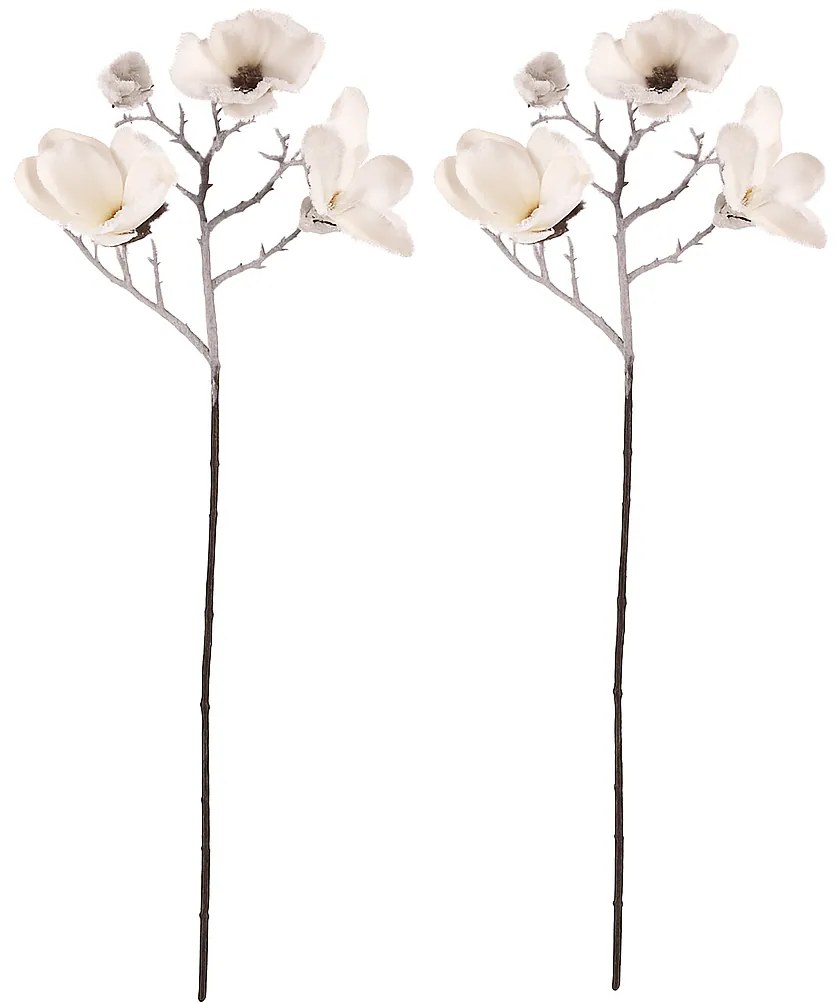 Zestaw kwiatów Magnolia, 2 szt., białe z opadem śniegu