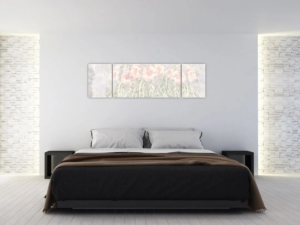 Obraz - Freska lilii (170x50 cm)