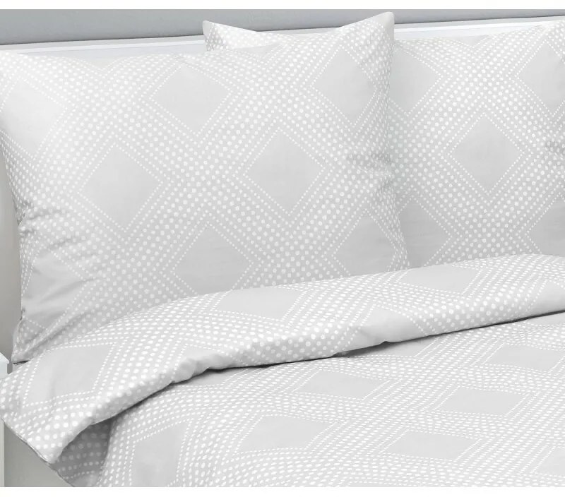 Bellatex Satynowa pościel Linie biała, 140 x 220cm, 70 x 90 cm, 140 x 220 cm, 70 x 90 cm