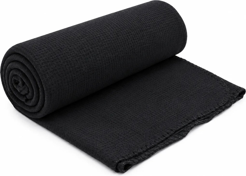 Koc fleece VELINA, czarny Rozmiar: 150 x 200 cm