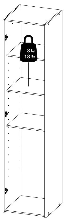 Biała szafa 39x175 cm Space – Tvilum