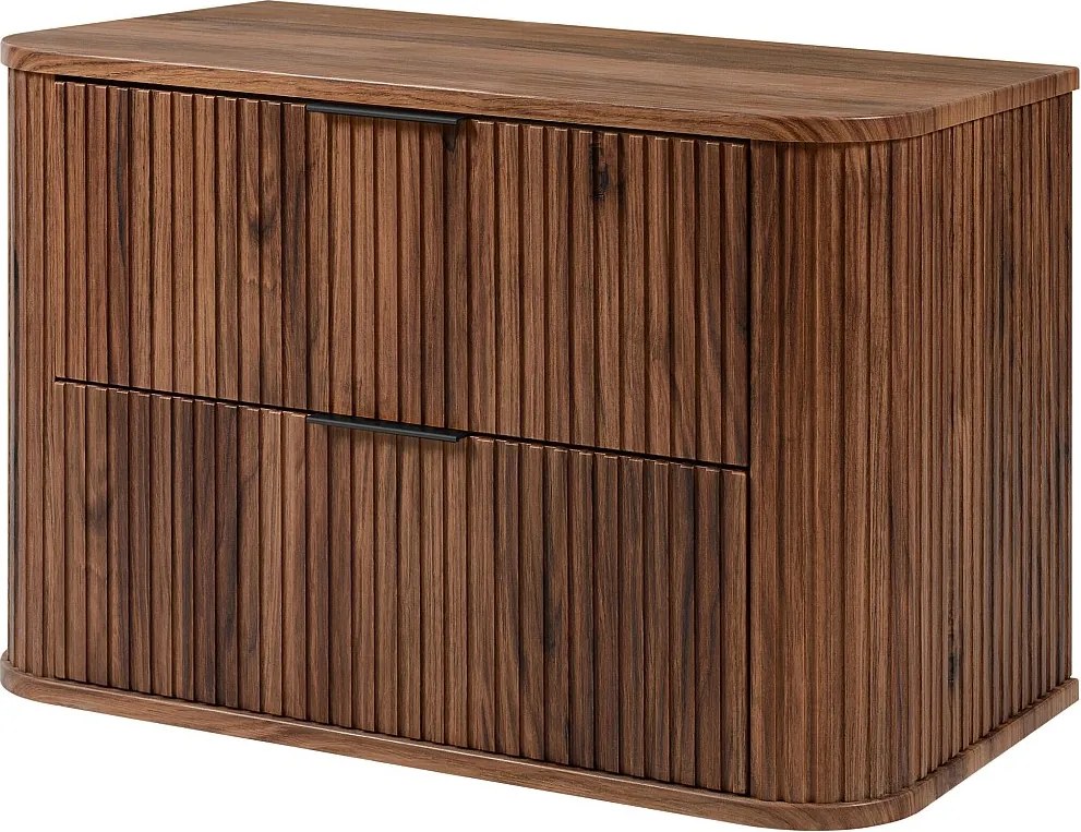 Szafka łazienkowa pod umywalkę wiszącą, dąb orzech, 80,4 x 51,7 x 41,5 cm