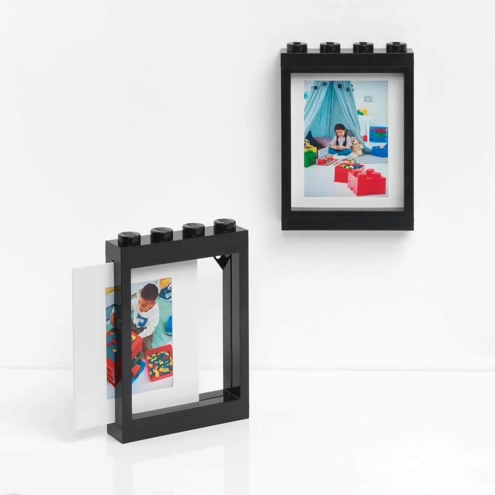 Czarna ramka na zdjęcie LEGO®, 19,3x26,8 cm