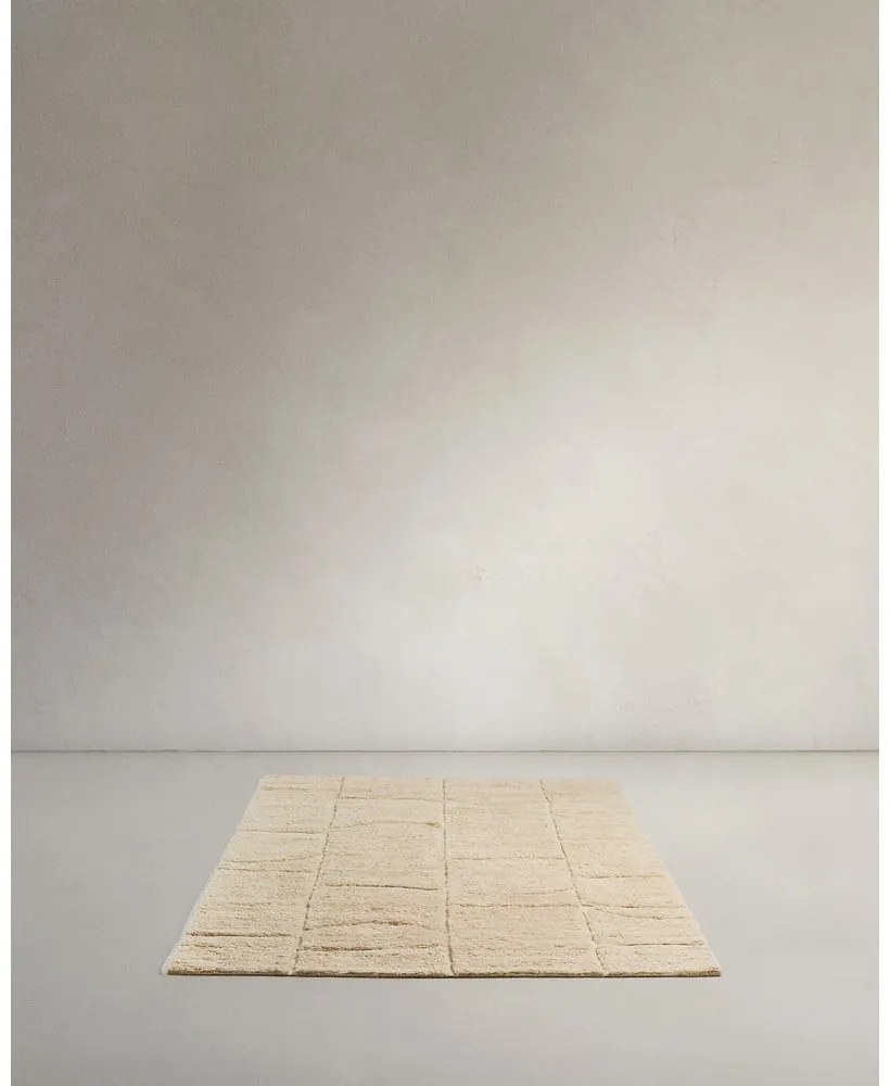 Kremowy wełniany dywan tkany ręcznie 200x300 cm Nak – Kave Home
