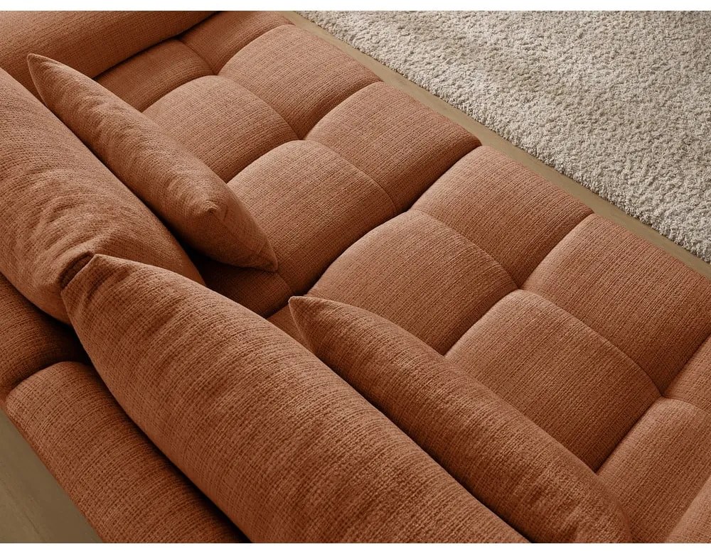 Ceglasta sofa z tkaniny szenilowej 264 cm Ivane – Bobochic Paris